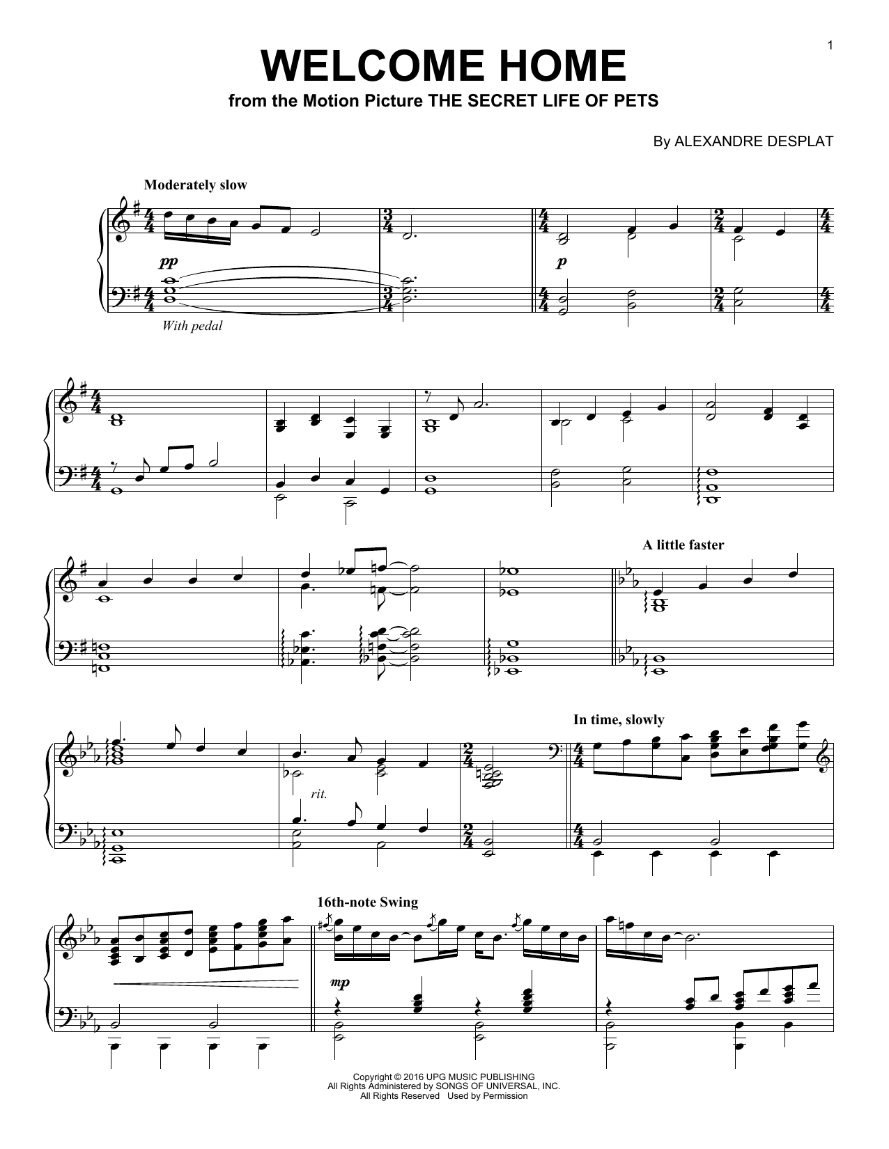 Product gallery: Page 1 of 1 Welcome Home, Alexandre Desplat