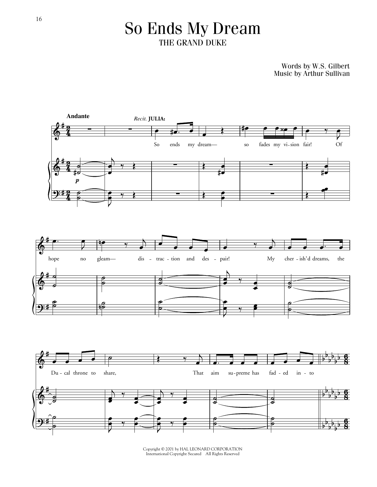Produktbild zu: So Ends My Dream (from The Grand Duke)