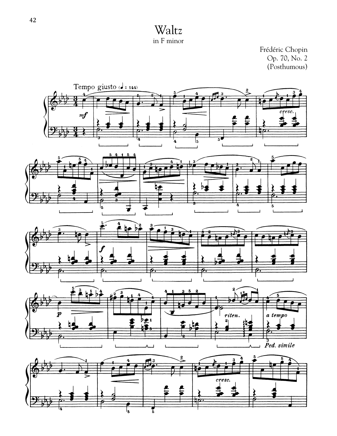 Product picture to: Waltz In F Minor, Op. 70, No. 2