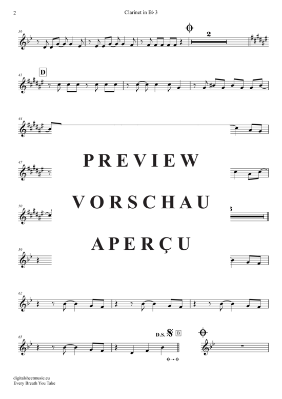 Product gallery: Page 15 of 20 Every breath you take , Police, The, (clarinet trio + piano)