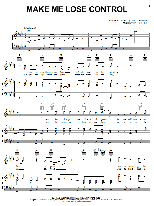 Produktgalerie: Seite 1 von 1 Make Me Lose Control, Eric Carmen, Gesang, Gitarre, Klavier
