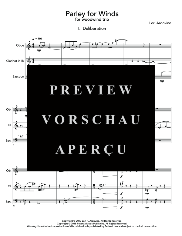 Product gallery: Page 5 of 11 Parley for Winds, , (woodwind trio oboe, clarinet and bassoon)