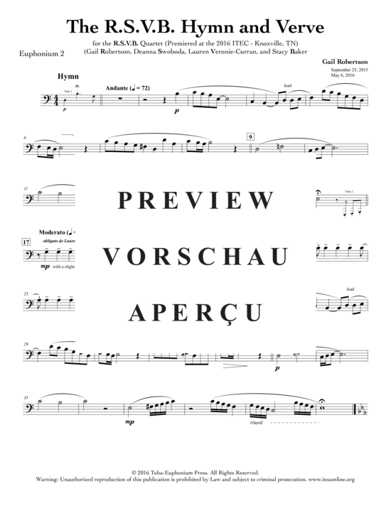 Product gallery: Page 14 of 21 The R.S.V.B Hymn and Verve , , (Tuba Quartett EETT)