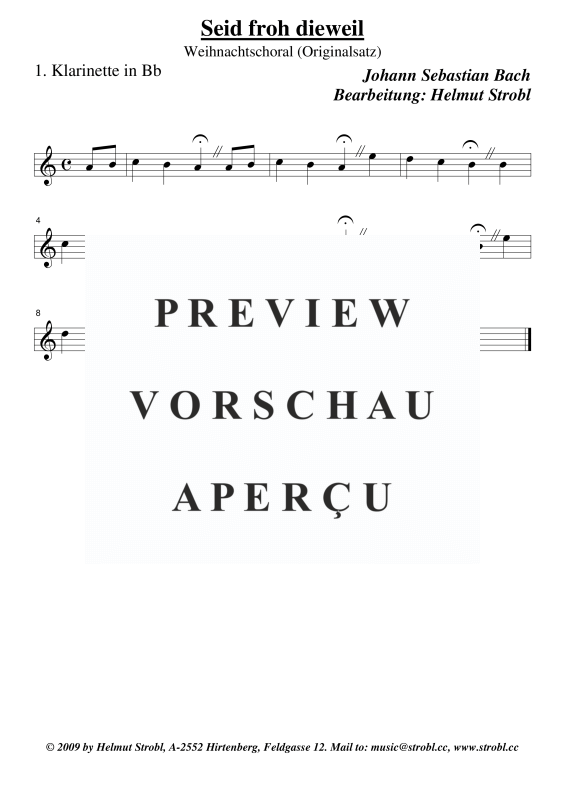 gallery: Seid froh dieweil, , Klarinettenquartett