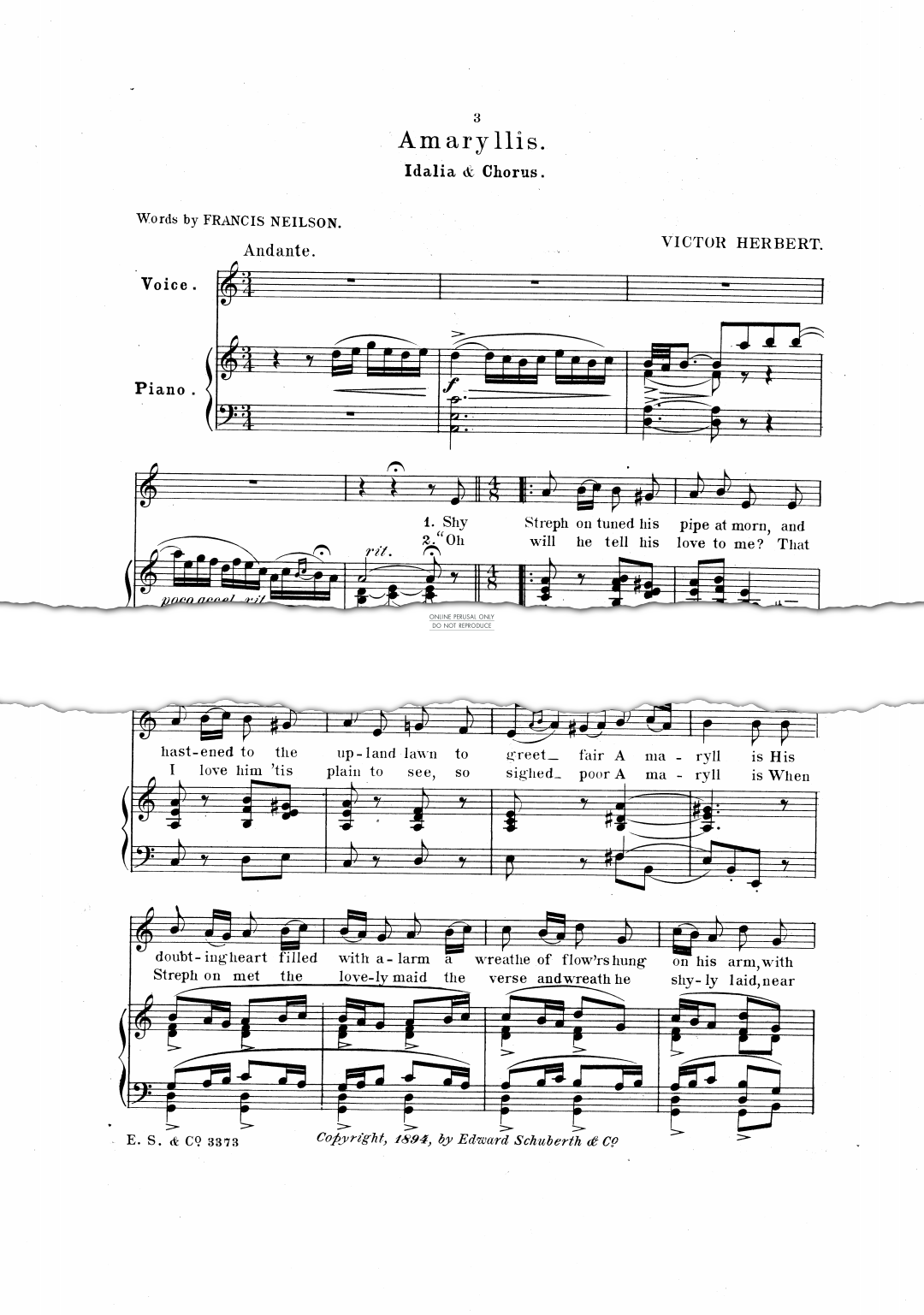 Produktgalerie: Seite 1 von 1 Amaryllis, Victor Herbert, Gesang, Klavier