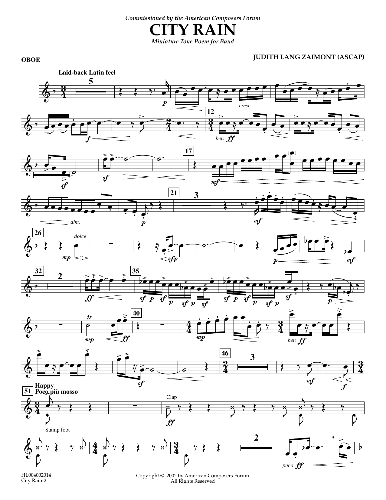 Produktbild zu: City Rain - Oboe