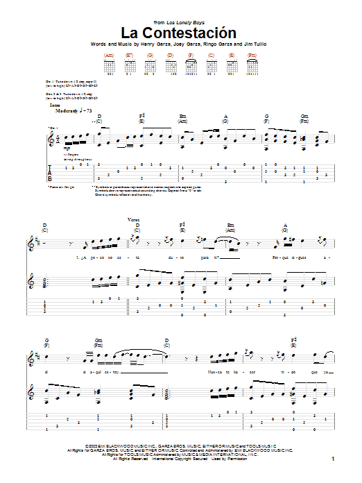 Produktgalerie: Seite 1 von 1 La Contestacion, Los Lonely Boys, Gitarre