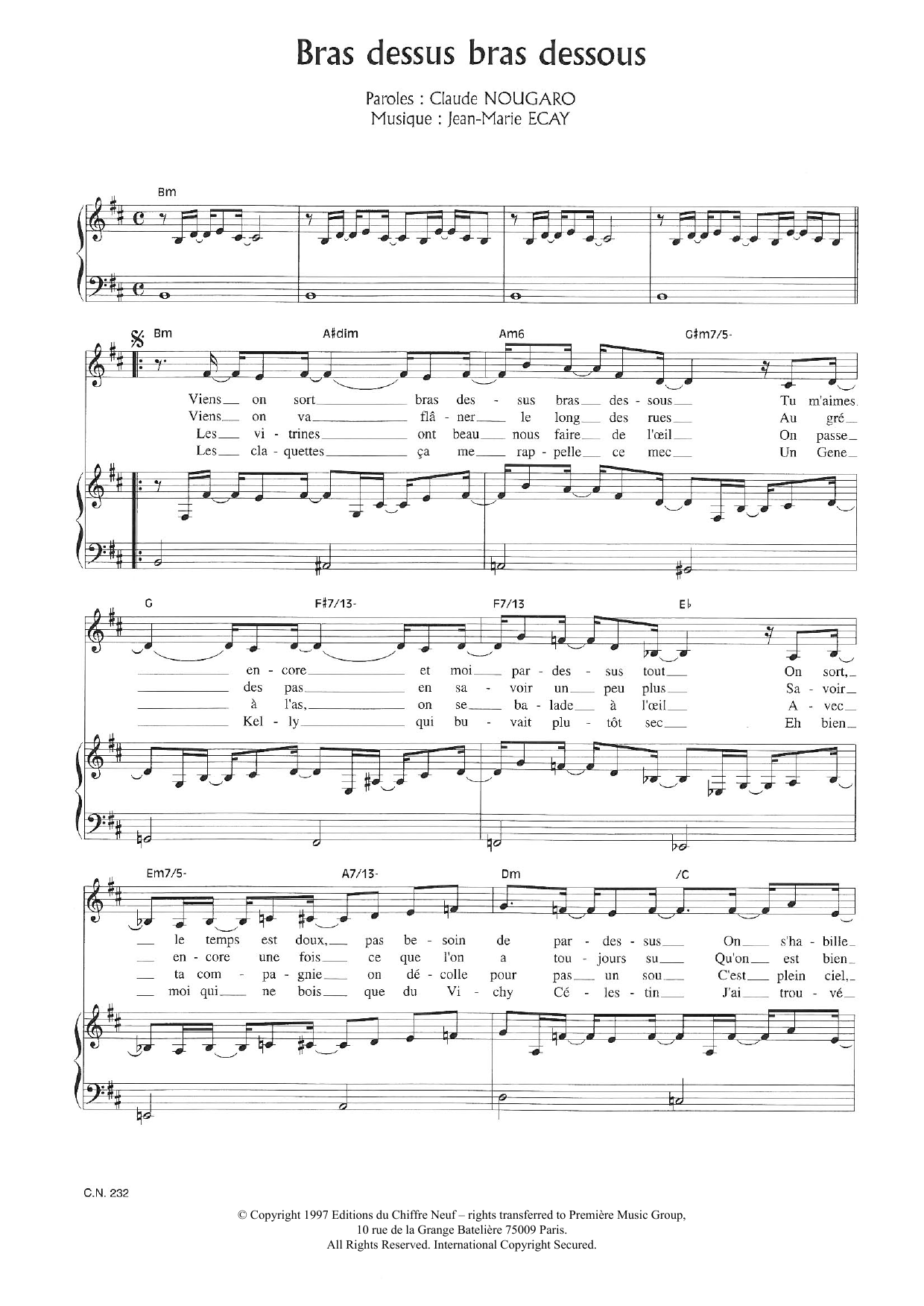 Product gallery: Page 1 of 1 Bras Dessus Bras Dessous, Claude Nougaro