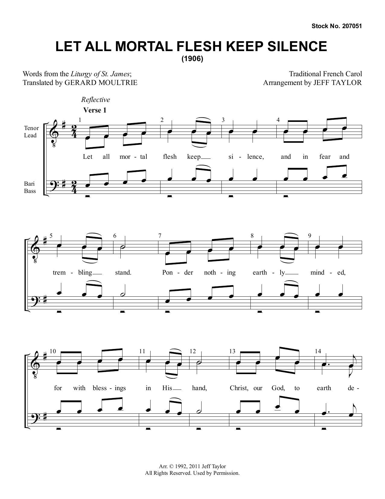 Product picture to: Let All Mortal Flesh Keep Silence (arr. Jeff Taylor)