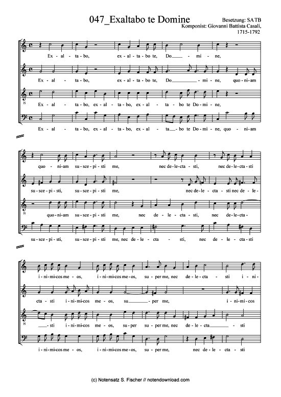 Product picture to: Exaltabo te Domine Giovanni Battista Casali, 1715-1792 