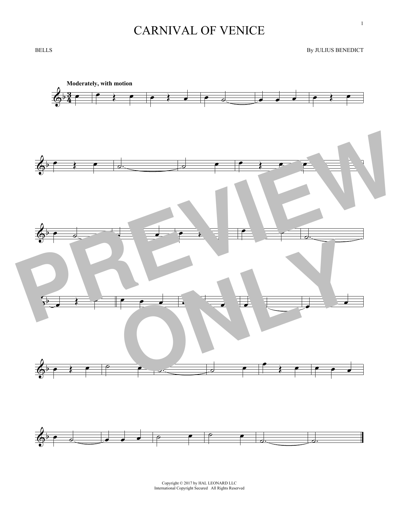 Produktgalerie: Seite 1 von 1 Carnival Of Venice, Julius Benedict, Percussion