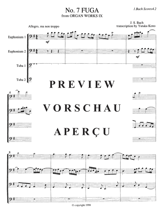 Product gallery: Page 3 of 18 Fuga, from Organ Works IX , , (Tuba Quartett EETT)