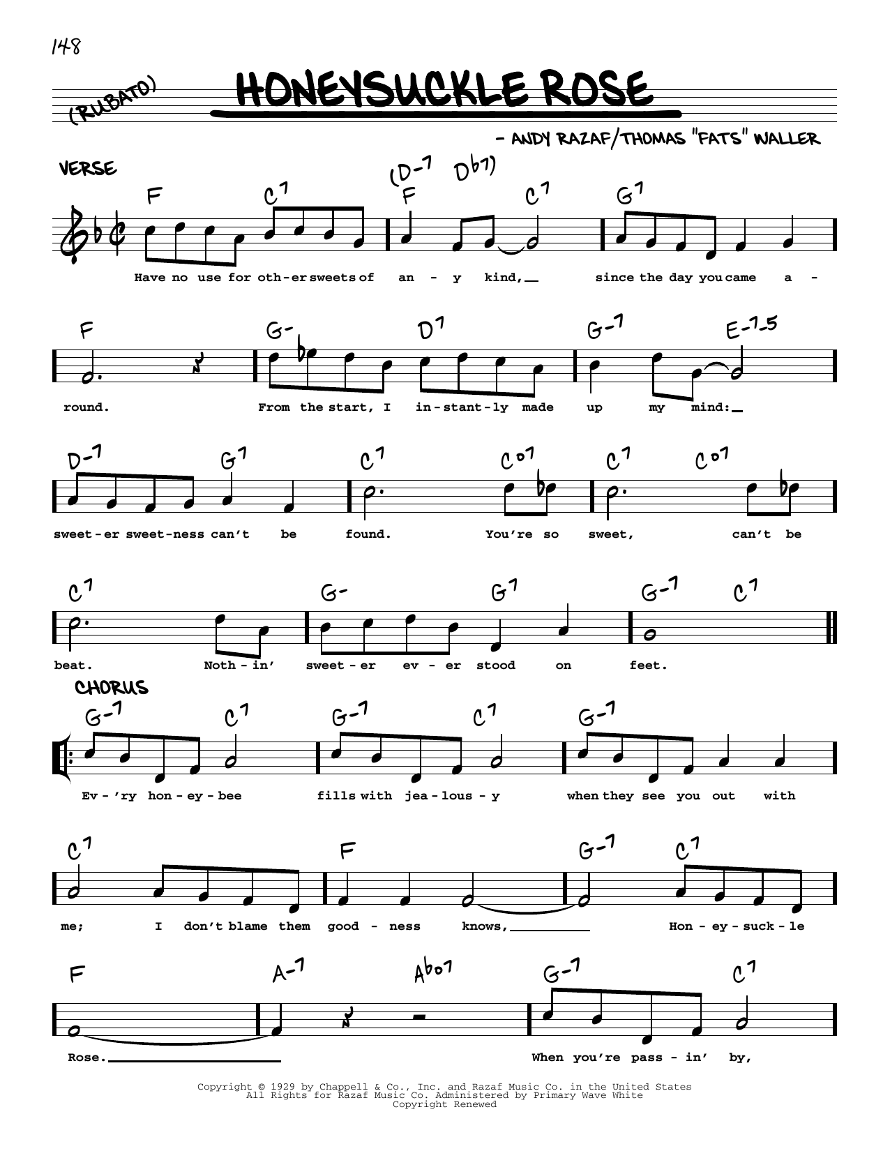 Product picture to: Honeysuckle Rose (arr. Robert Rawlins)
