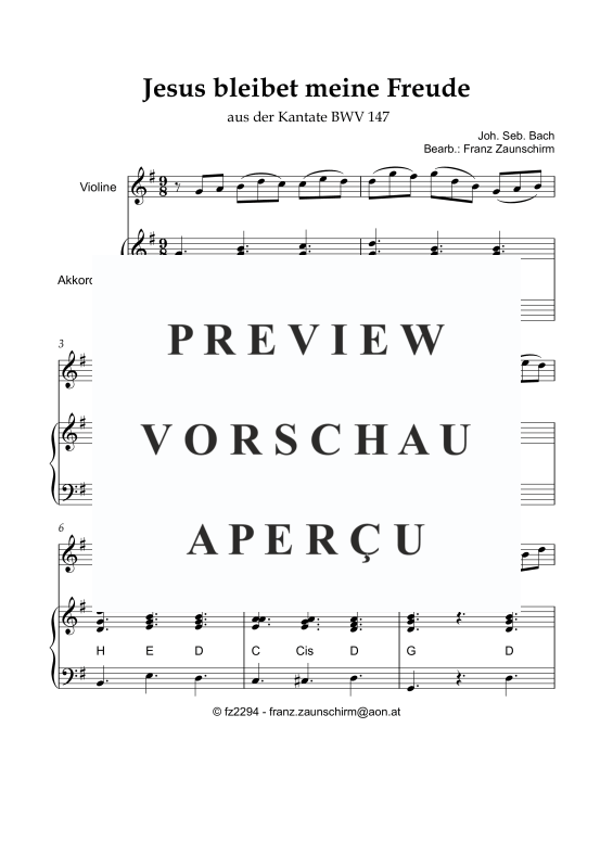 Product gallery: Page 2 of 8 Jesus bleibet meine Freude, , Violin and Accordion
