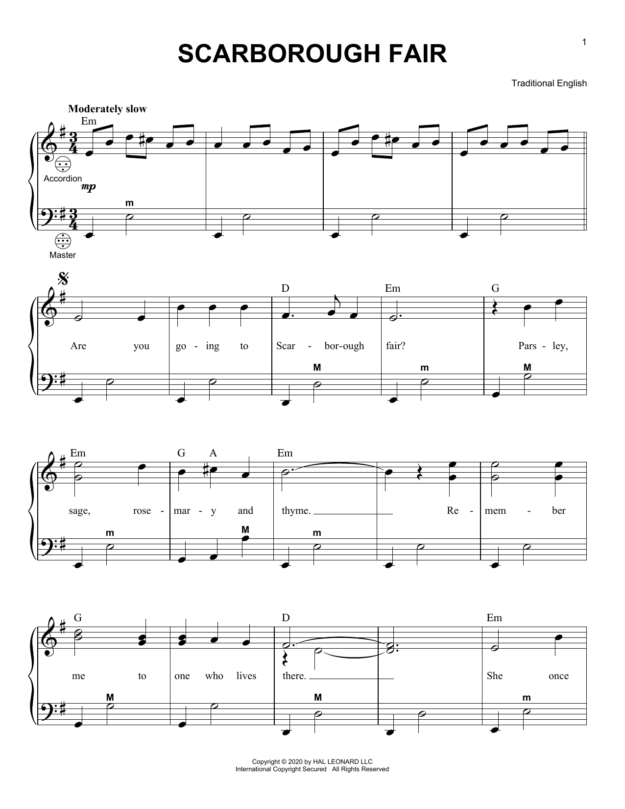 Product gallery: Page 1 of 1 Scarborough Fair, Traditional English
