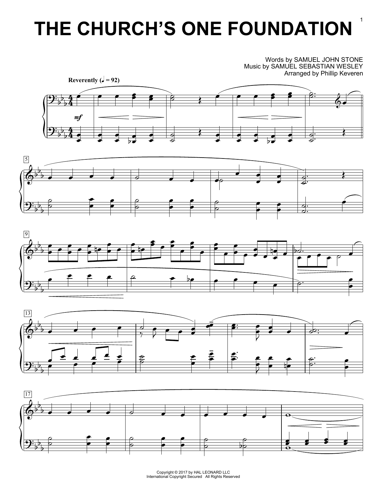Product gallery: Page 1 of 1 The Church's One Foundation (arr. Phillip Keveren), Samuel John Stone