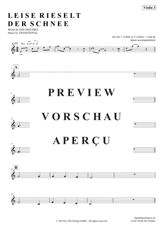 Product gallery: Page 9 of 15 Leise Rieselt Der Schnee , Weihnachten, (violin trio + piano)