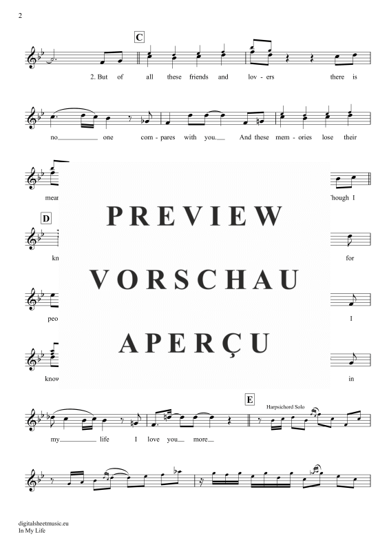 Product gallery: Page 3 of 4 In My Life, Beatles, The, (Blockflöte)