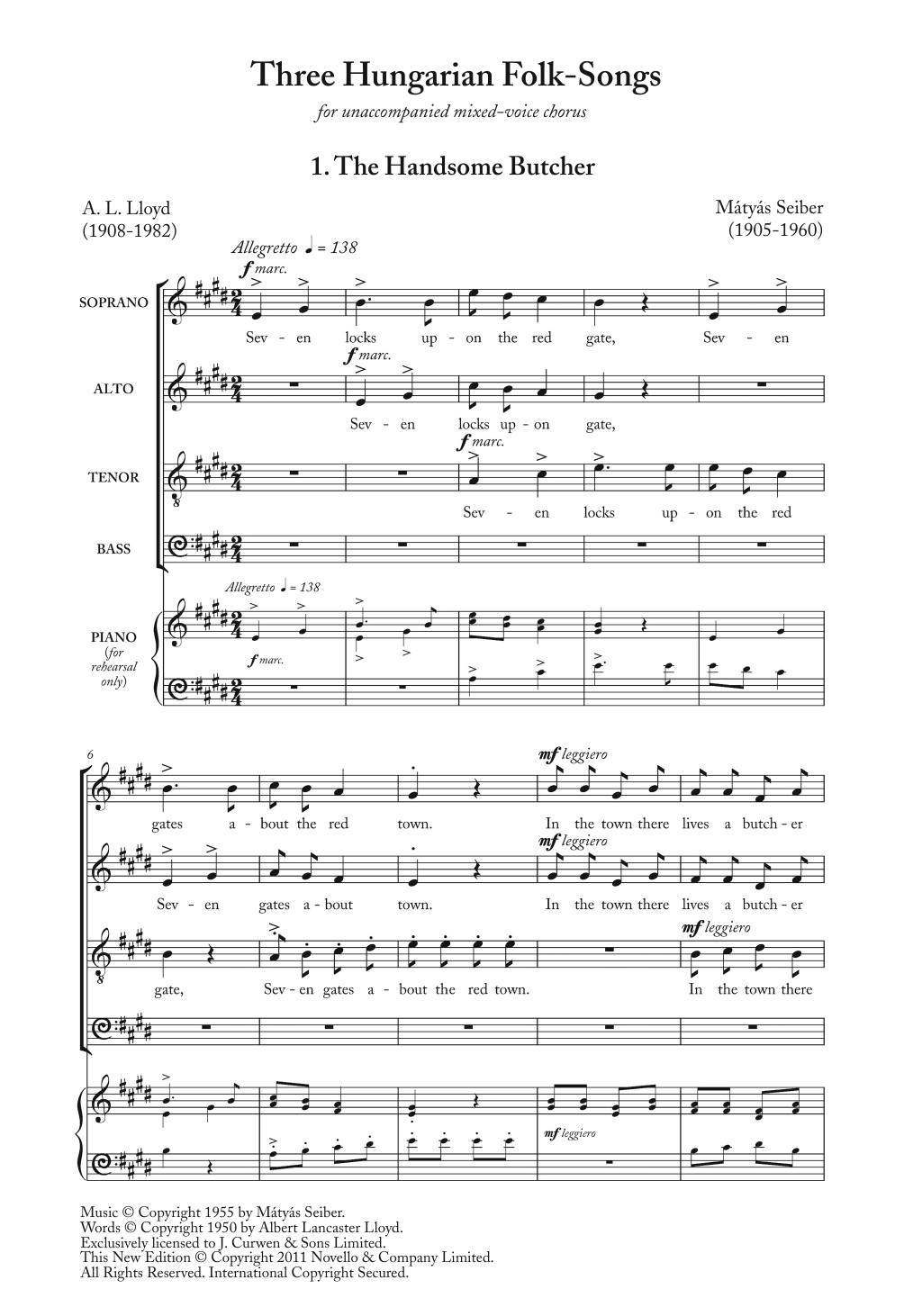 Produktbild zu: Three Hungarian Folk Songs