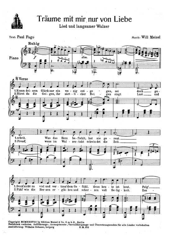 Produktbild zu: Träume mit mir nur von LiebeLangsamer Walzer