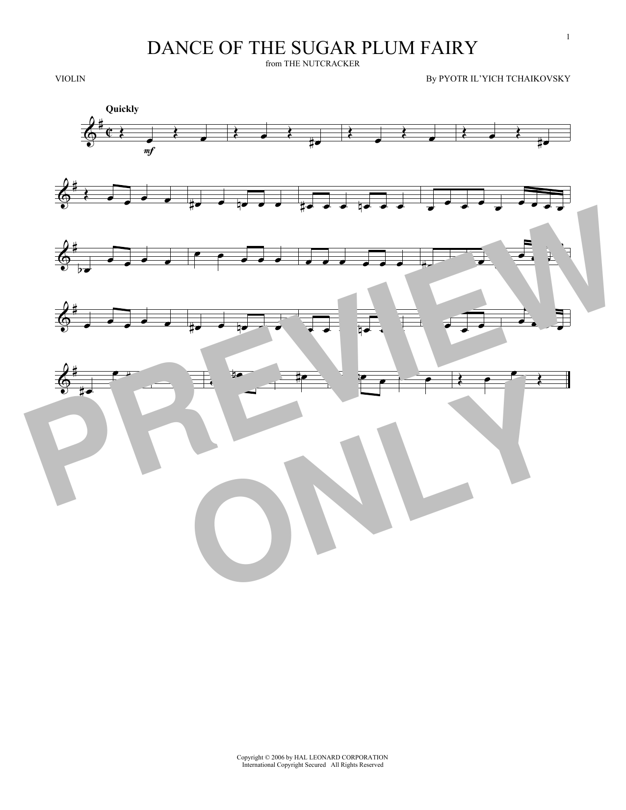 Product gallery: Page 1 of 1 Dance Of The Sugar Plum Fairy, Op. 71a (from The Nutcracker), Pyotr Il'yich Tchaikovsky