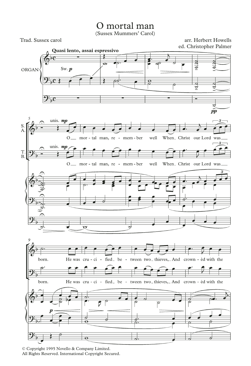 Produktbild zu: O Mortal Man (Sussex Mummers' Carol) (arr. Herbert Howells)