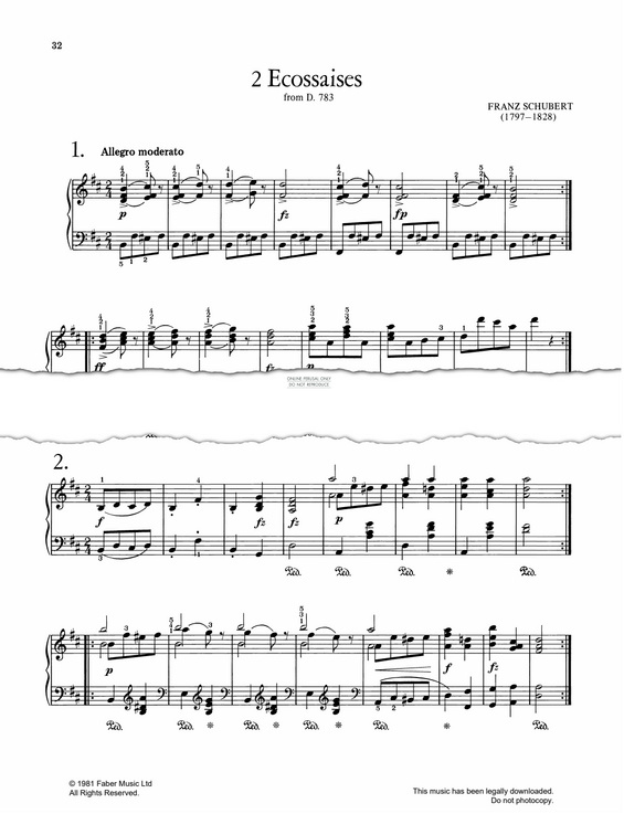 Produktgalerie: Seite 1 von 1 Two Ecossaises, Franz Schubert, Klavier