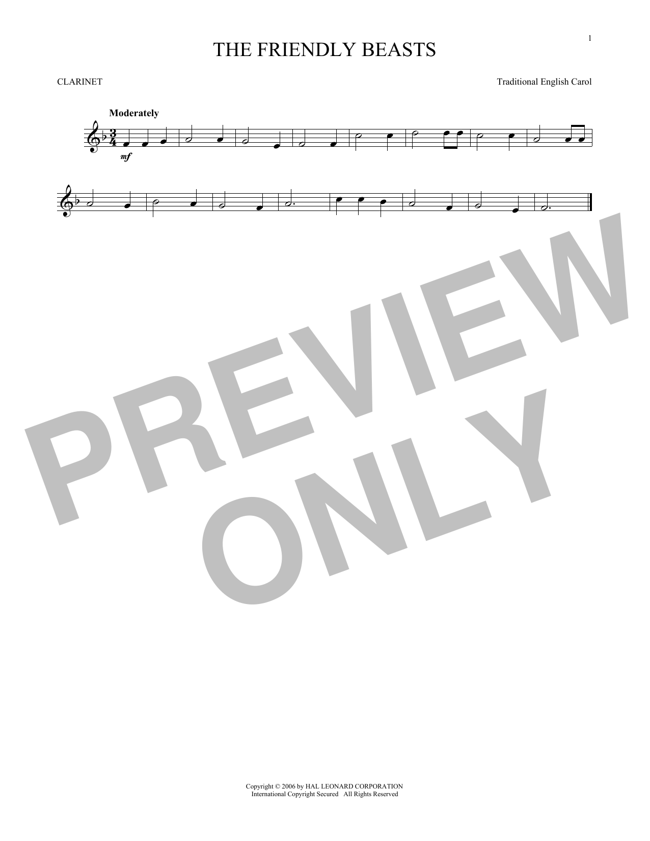 Product gallery: Page 1 of 1 The Friendly Beasts, Traditional English Carol