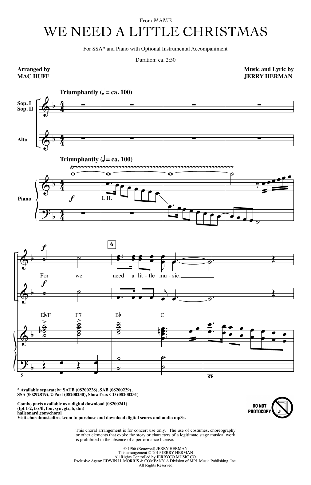 Produktgalerie: Seite 1 von 1 We Need A Little Christmas (from Mame) (arr. Mac Huff), Jerry Herman, Chor