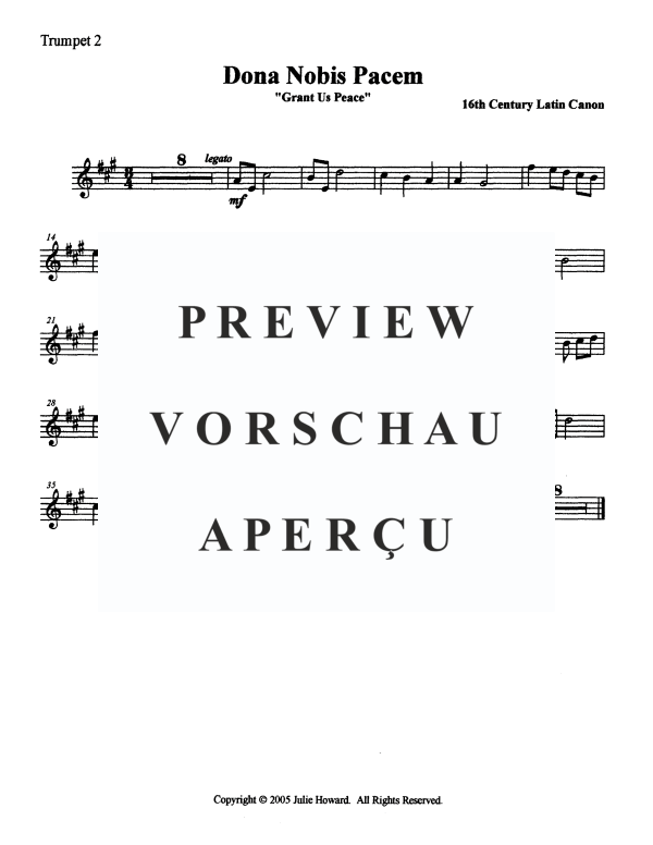 Produktgalerie: Seite 11 von 11 Dona Nobis Pacem - Kanon 16. Jahrhundert, , Blechbläser Quintett