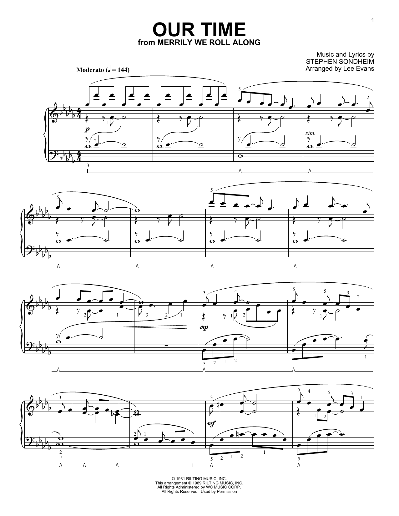 Produktbild zu: Our Time (from Merrily We Roll Along) (arr. Lee Evans)