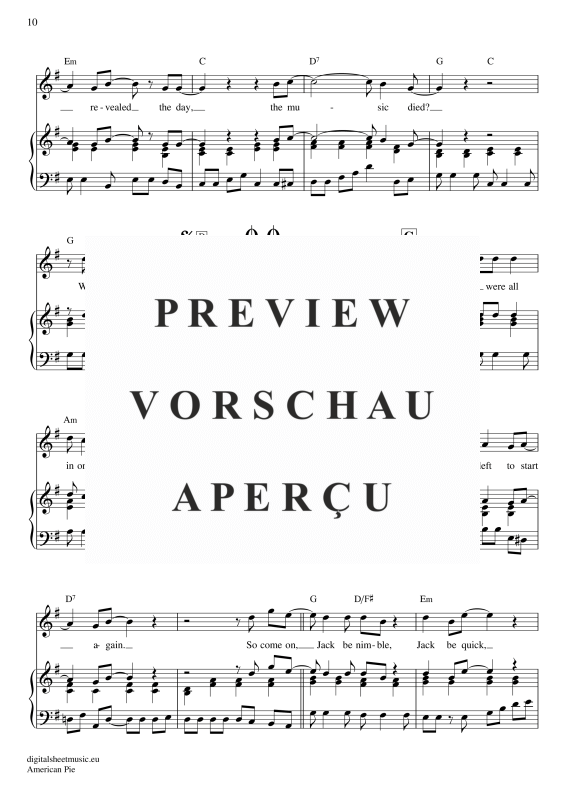 Product gallery: Page 11 of 11 American Pie , Mc Lean, Don, Piano and Voice