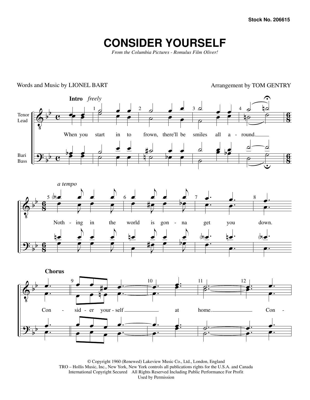Product picture to: Consider Yourself (from Oliver) (arr. Tom Gentry)