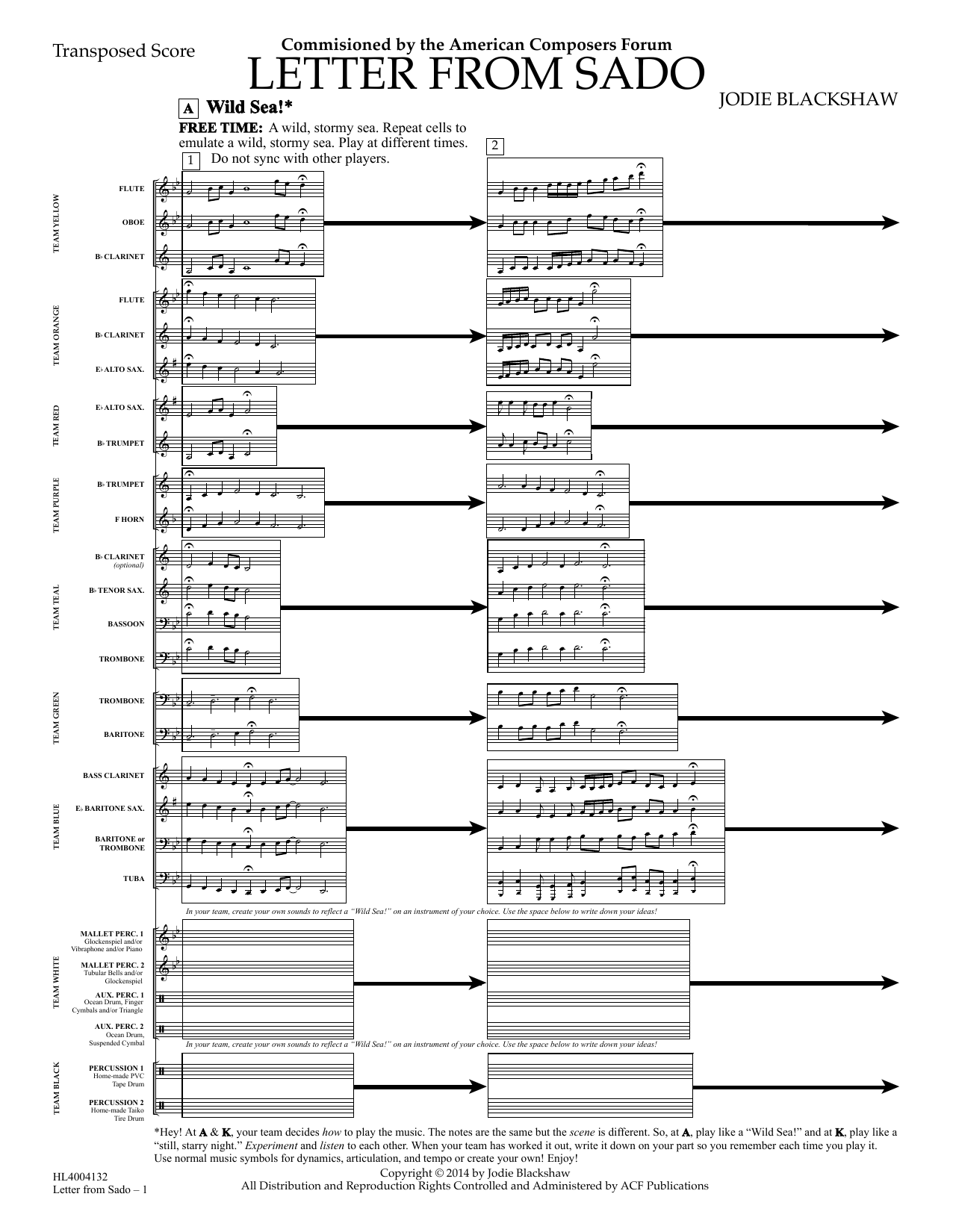 Product picture to: Letter from Sado - Full Score