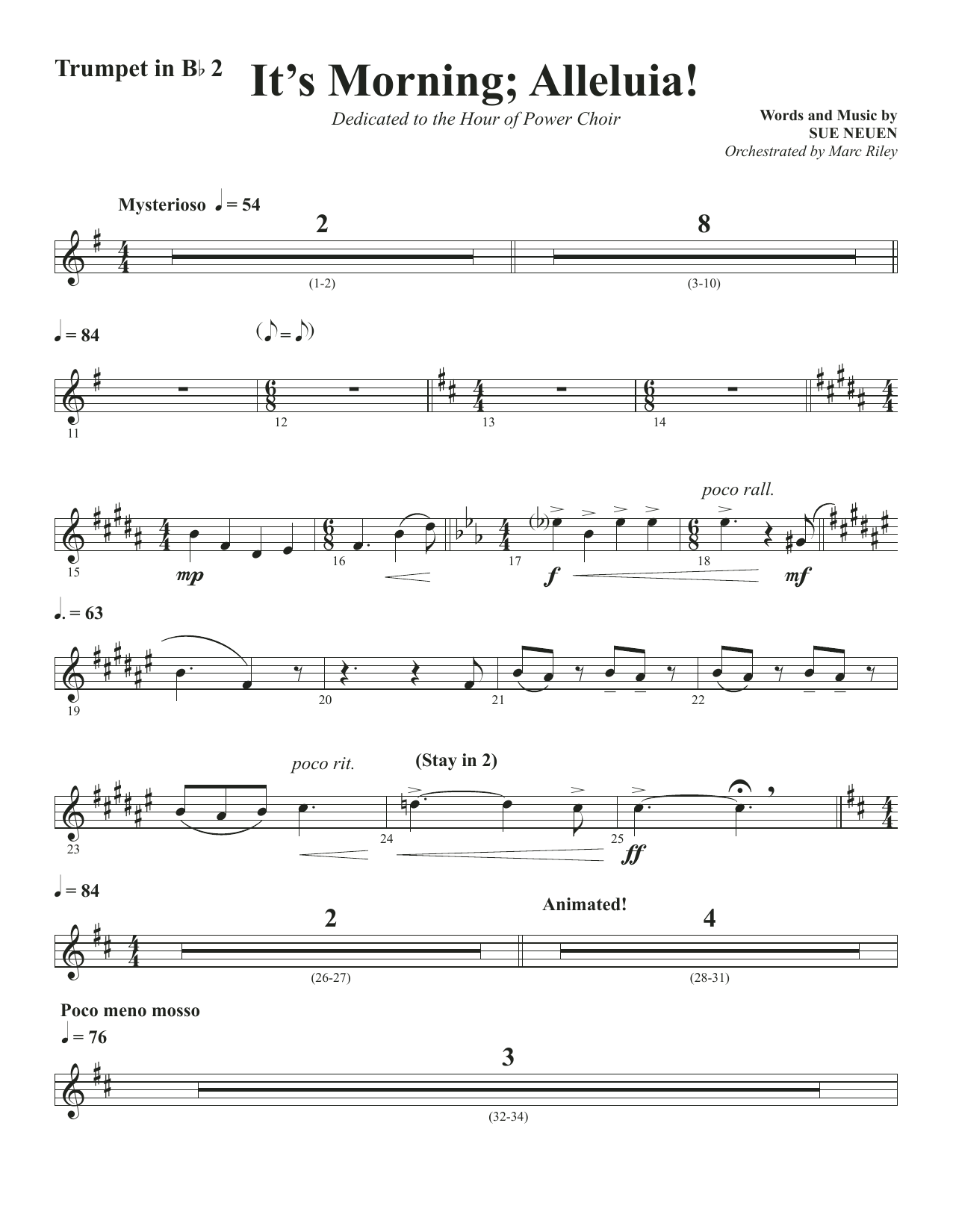 Produktbild zu: It's Morning; Alleluia! - Trumpet 2 in Bb