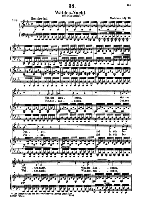 Product picture to: Waldes-Nacht D.708Franz Schubert