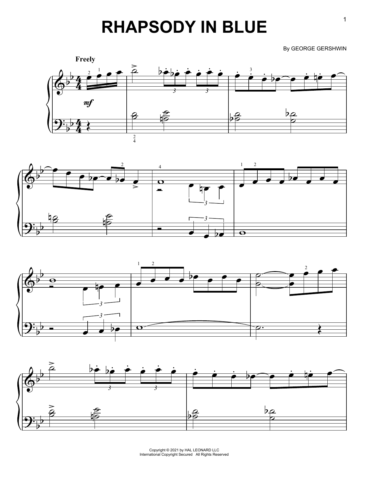 Product gallery: Page 1 of 1 Rhapsody In Blue, George Gershwin