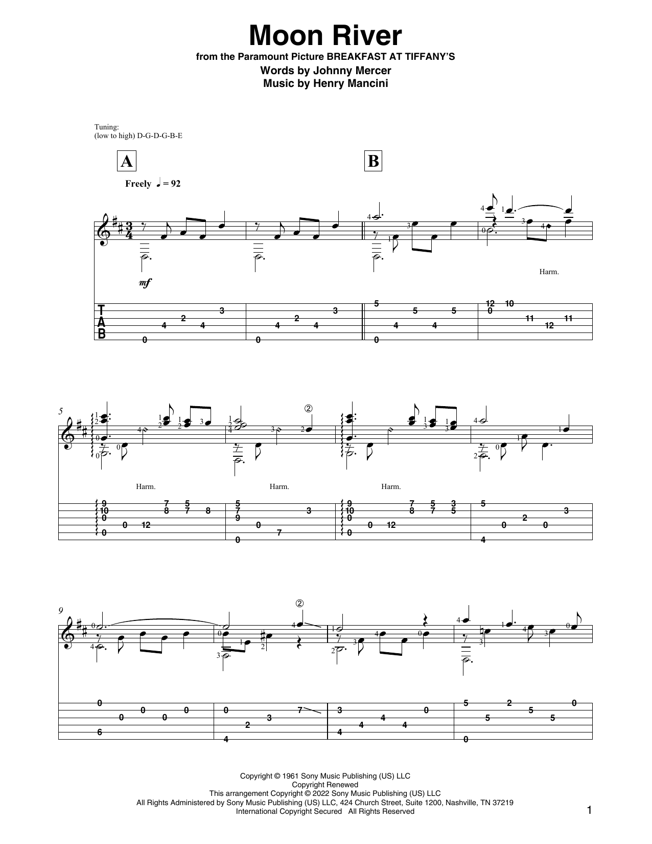 Product picture to: Moon River (arr. David Jaggs)