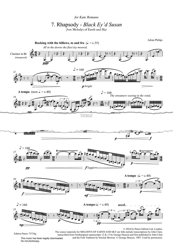 Product gallery: Page 1 of 1 No.7: Rhapsody: Black Ey'd Susan (from 'Melodys Of Earth And Sky'), Julian Philips