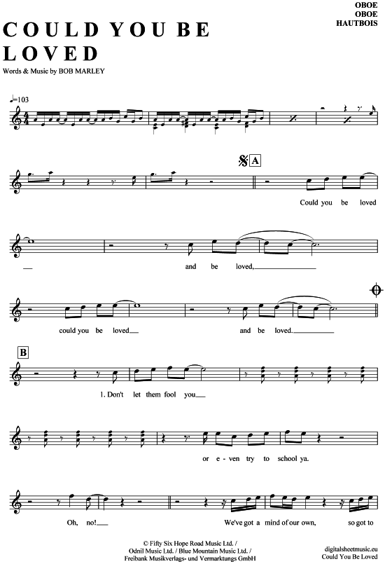 Produktbild zu: Could you be loved Bob Marley