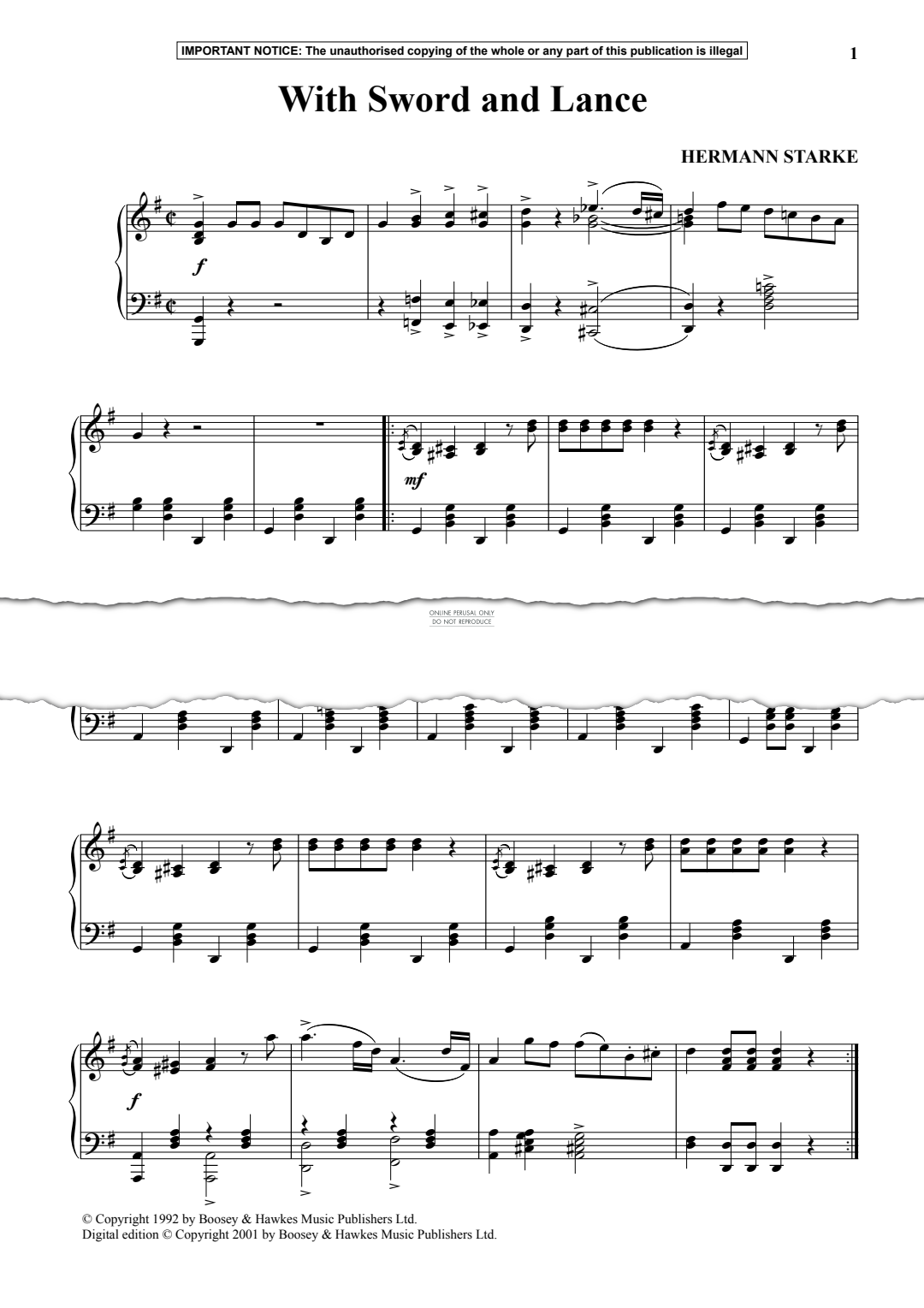 Produktgalerie: Seite 1 von 1 With Sword and Lance, Hermann Starke, Klavier