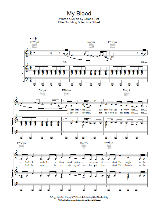 Produktgalerie: Seite 1 von 1 My Blood, Ellie Goulding, Gesang, Gitarre, Klavier