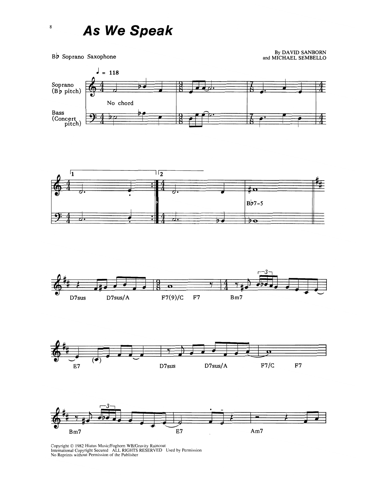 Product gallery: Page 1 of 1 As We Speak, David Sanborn