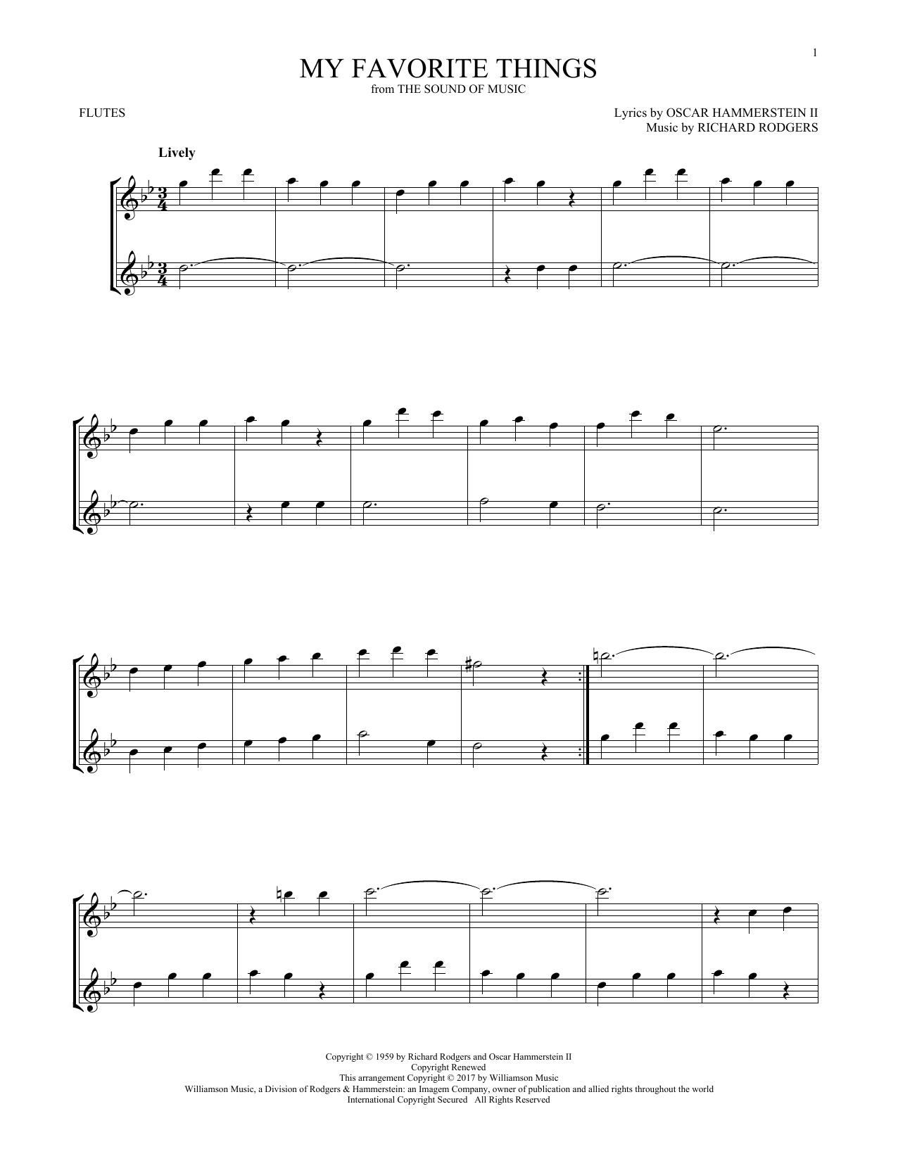 Product gallery: Page 1 of 1 My Favorite Things (from The Sound Of Music), Rodgers & Hammerstein