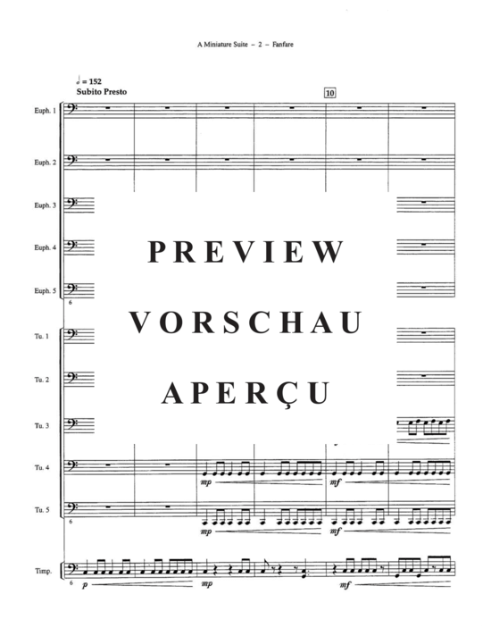 Produktgalerie: Seite 6 von 21 A Miniature Suite , , (Tuba Ensemble EEEETTTT + Pauken, Bass, Klavier)