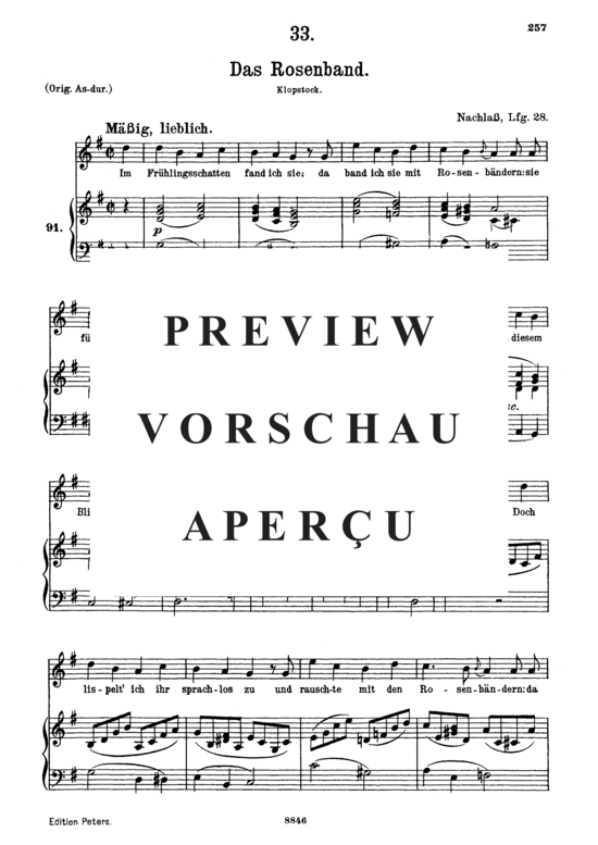 Product gallery: Page 2 of 3 Das Rosenband D.280, , Medium Voice and Piano