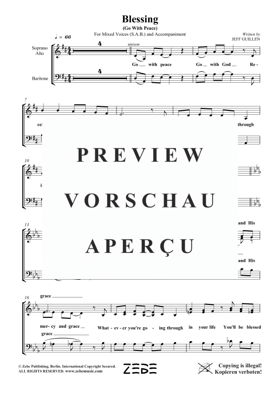 Produktgalerie: Seite 3 von 8 Blessing (Go With Peace), , Gemischter Chor SAB und Klavier