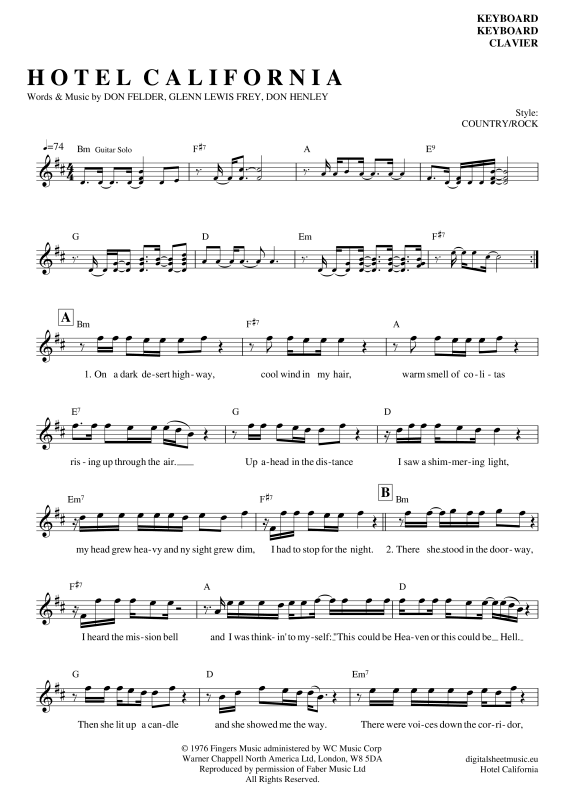 Product picture to: Hotel CaliforniaEagles