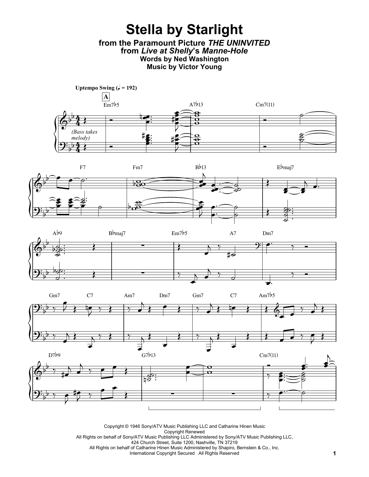 Product gallery: Page 1 of 1 Stella By Starlight (from The Uninvited), Bill Evans