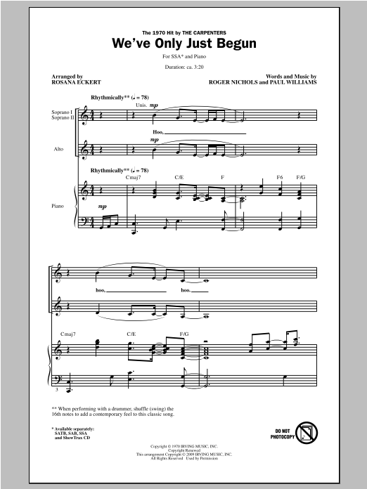 Produktgalerie: Seite 1 von 1 We've Only Just Begun, Rosana Eckert, Chor